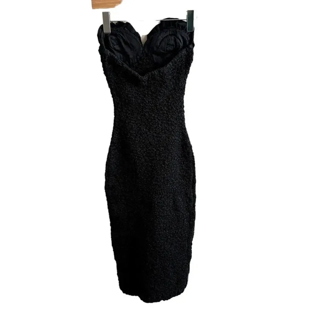 Mara Hoffman Mona Strapless Scrunch Rosette Midi Dress - Picture 4 of 8